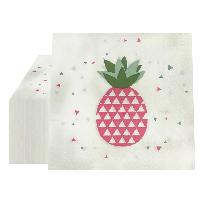 20Pcs/pack Colorful Pineapple Fruit Printed Table Napkins Paper Tissue Birthday Wedding Party Decoration Supplies