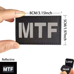 Reflective Tactical MTF Emblem Patches with Hook and Loop (1pc MTF)