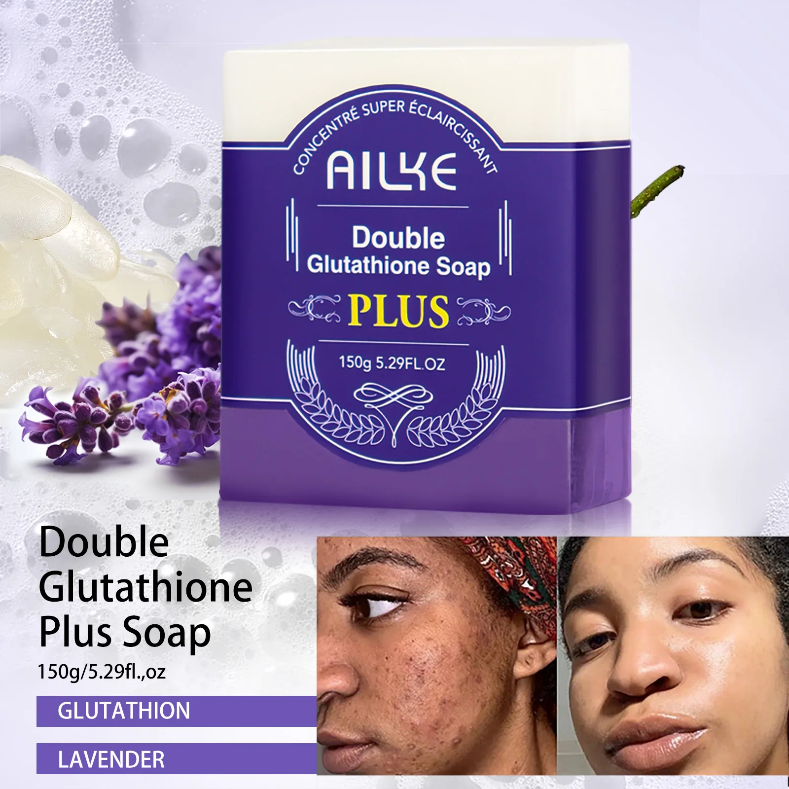 AILKE Reduce Blemish Smooth Skin Soap, Scented Bar, For Black Skin, Dark Skin, Caramel Skin, Lightening for Face & Body 3