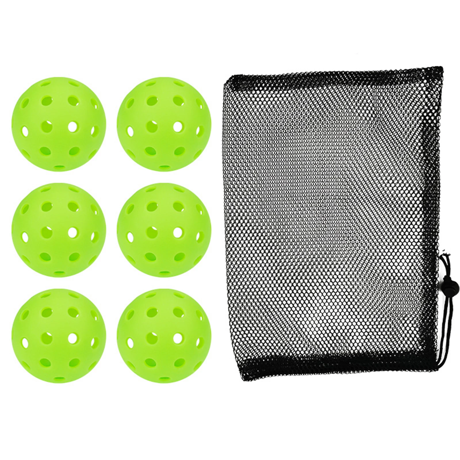 Pickleball Balls 40 Holes Pickleball High Elastic Durable Hollow Balls for All Style Paddle Outdoor Practice Tournament 6Pcs pickleball balls