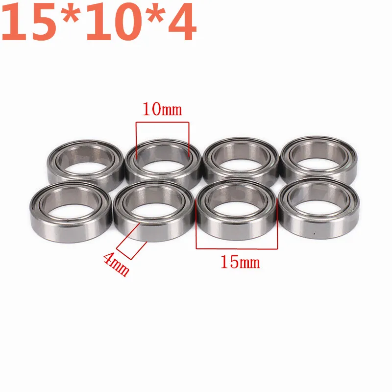 8pcs RC Upgrade Parts 15*10*4mm Aluminium Alloy Ball Bearing 10*15*4mm