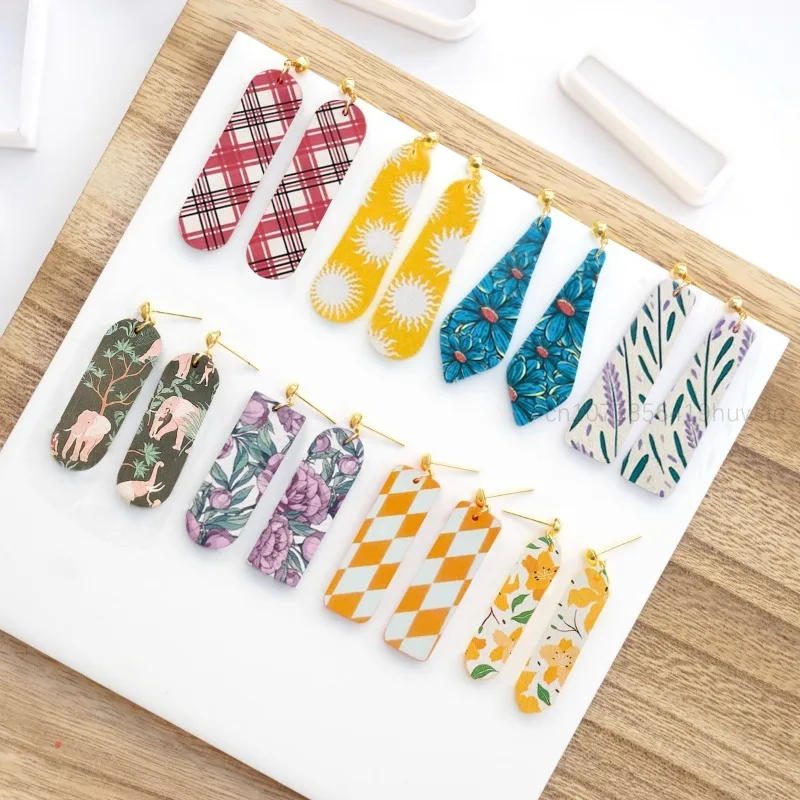 Versatile Trapezoidal Oval Diamond Pattern Polymer Clay Cutters for polymer clay cutter
