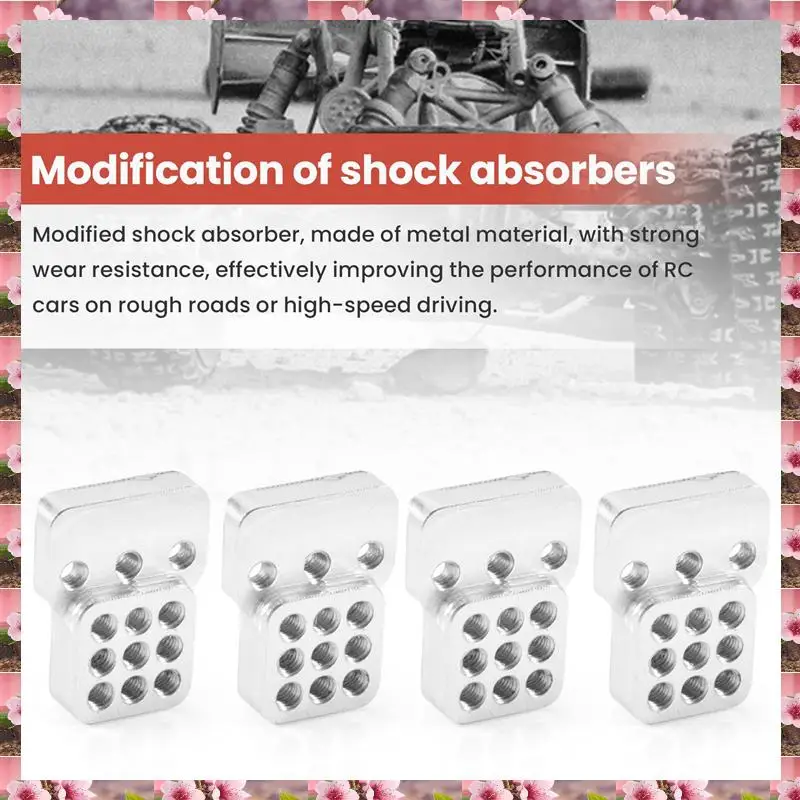 4Pcs RC Car Metal Shock Tower Bracket Kits Shock Sbsorbers Extension Seatfor 1/16 WPL C-14/C-14K/C-24/C-24K Truck Off Road