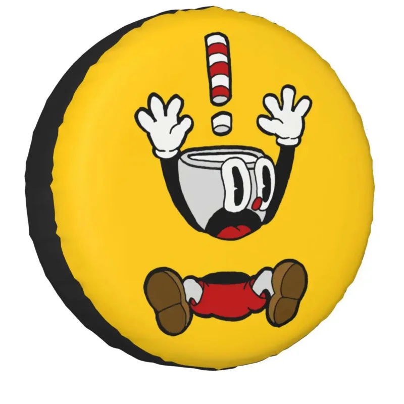 

Мультяшная игра Cuphead Mugman запасная покрышка для CRV Jeep RV SUV RV Mughead защитные колпачки для автомобильных колес 14 "15" 16 "17"