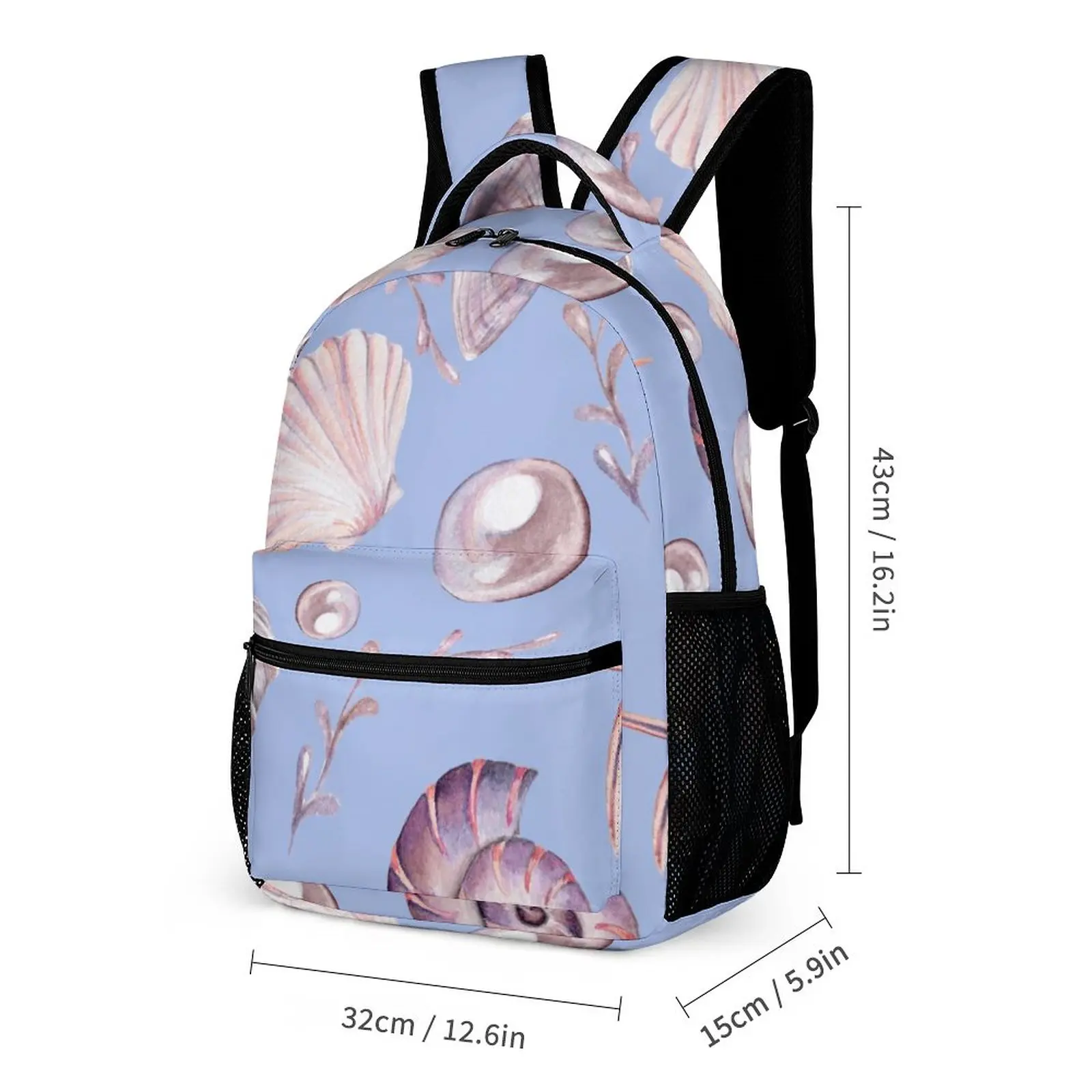 Travel Knapsack Print School Bag Backpack with Side Pockets Three-piece Set Book  Lunch Bag Large Capacity Mochila