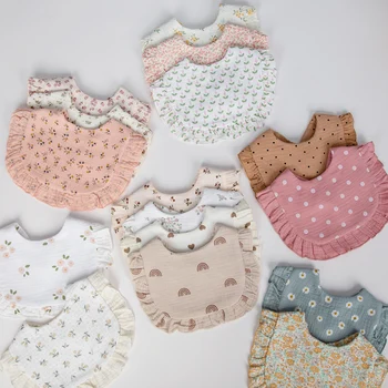 Floral Muslin Baby Bibs 1