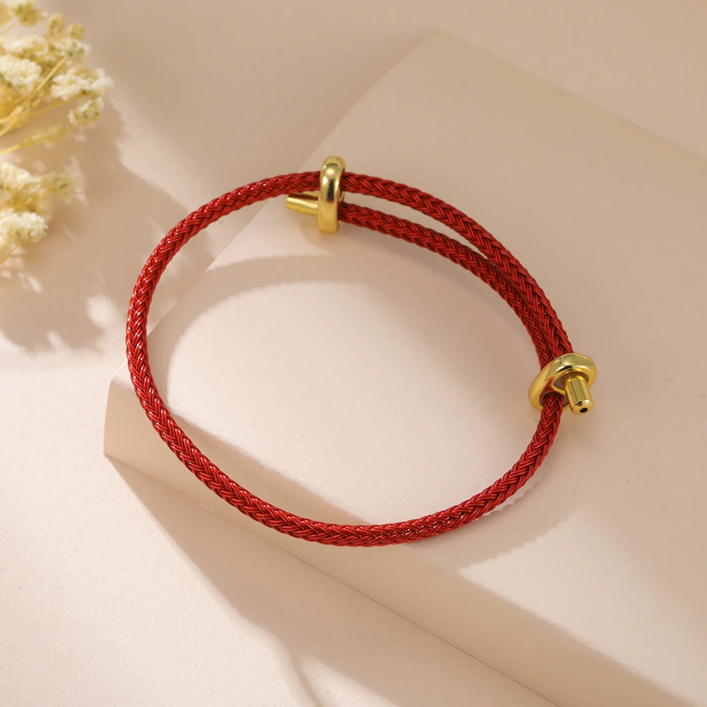 Dawapara Armband aus geflochtenem Seil, Edelstahlverschluss, verstellbares gewebtes Kordelarmband, minimalistisches Zubehör für die Schmuckherstellung – Detail 7