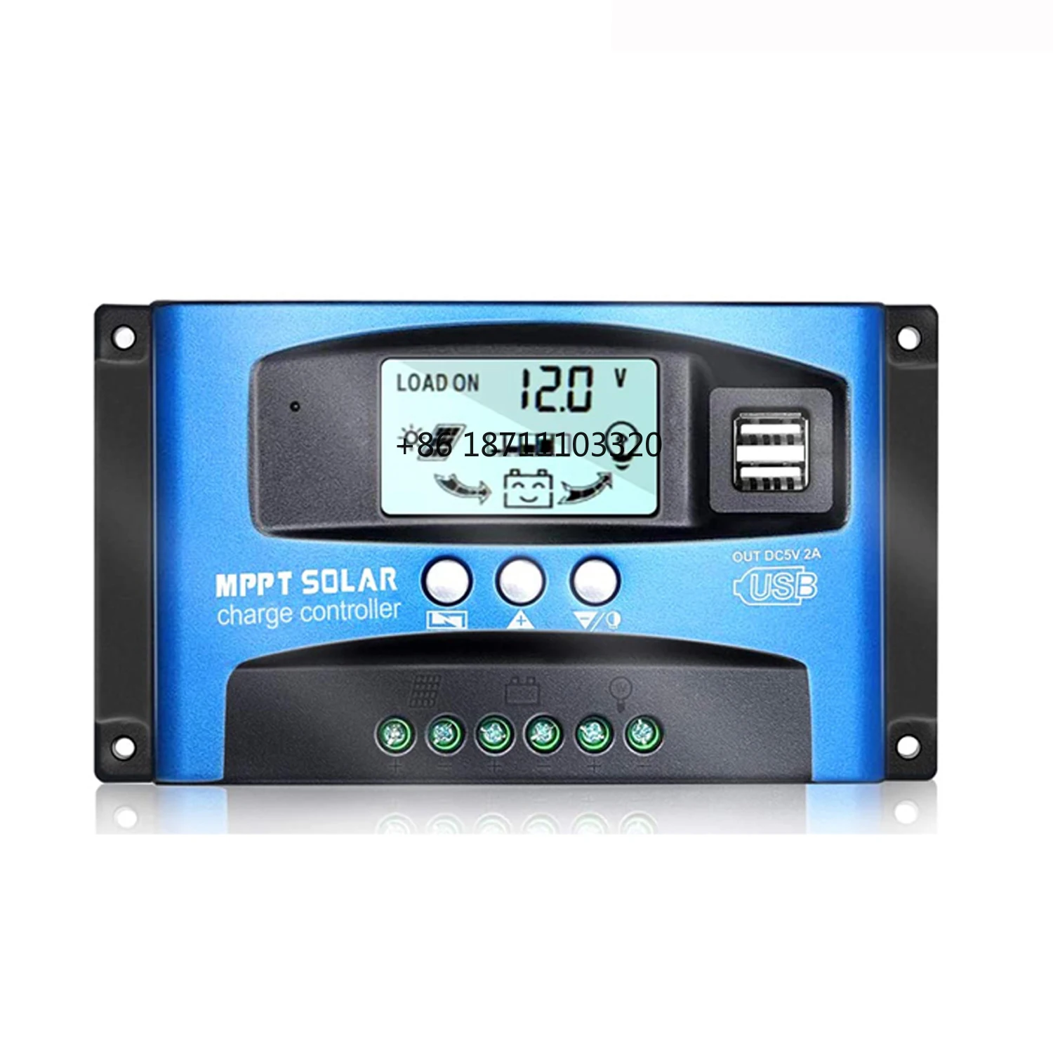 

MPPT Солнечный контроллер PWM 100A 60A 30A зарядное устройство и 12В 24В Авто двойной USB ЖК-дисплей солнечная панель Солнечный контроллер