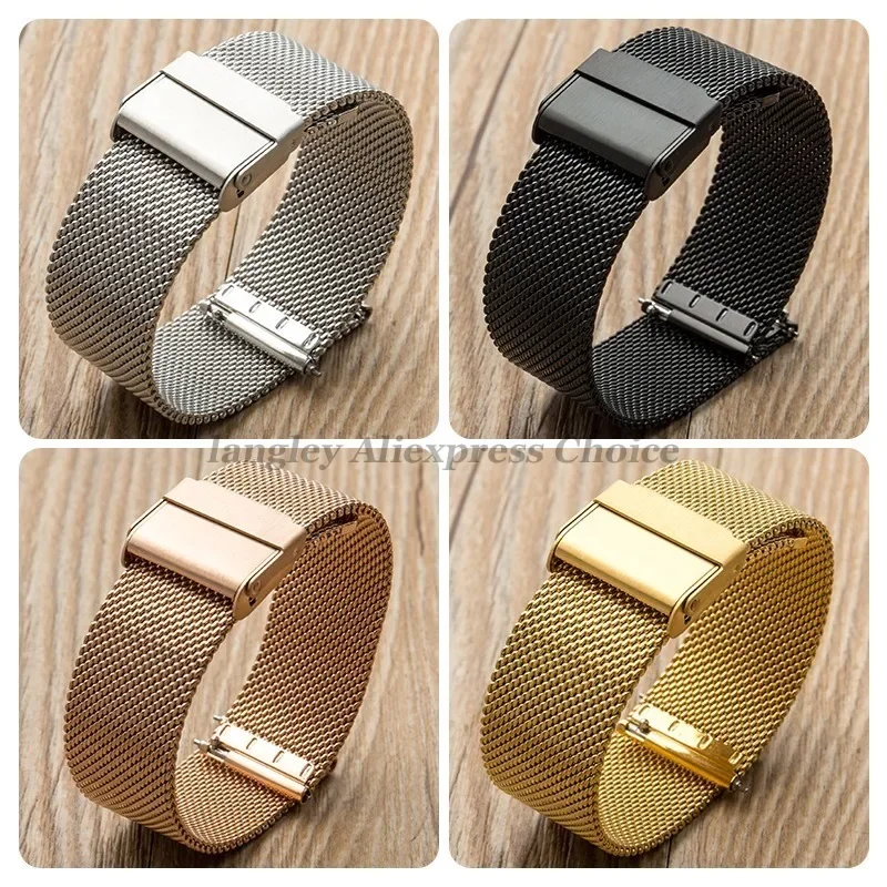 Premium Mesh Milanese Quick Release Steel Watch Strap - 0.6mm Adjustable Bracelet (Multiple Widths Available)