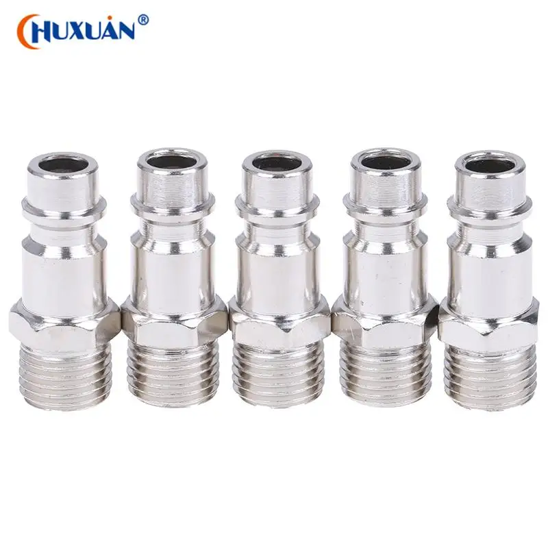 

5pcs/set Copper Iron Euro Air Line Hose Fitting 1/4" Quick Release Air Compressor Connector Accessories 33x11mm