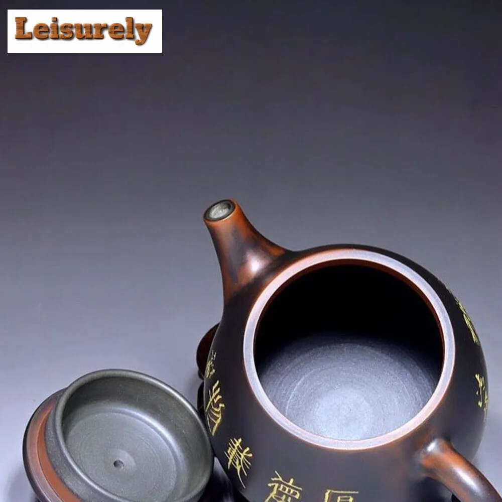 230ml Authentic Qinzhou Nixing Pottery Tea Pot Famous Masters Fully Handmade Filter Teapot Engrave Bamboo Kettle Chinese Tea Set