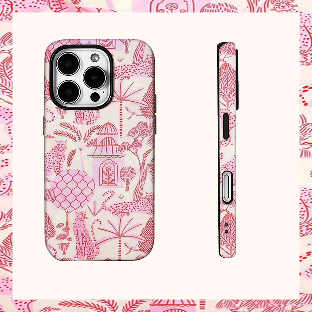 Luxury Double-Layer Cherry Paradise Pink Phone Case