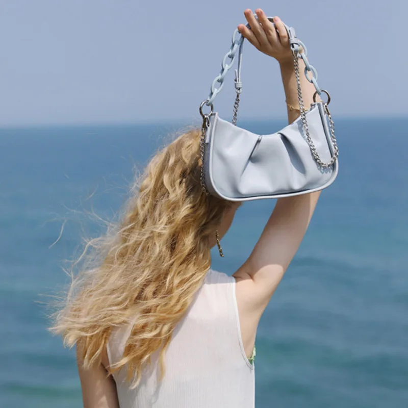 

Оптовая продажа, кошельки и сумочки, новые летние акриловые подмышки на цепочке Yunduo 2022, модные сумки-мессенджеры, милые розовые однотонные сумки