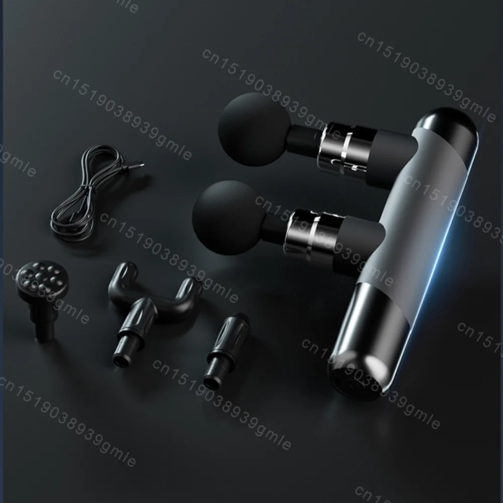 Dual Head Fascia Gun Massager Muscle Relaxation Vibration Deep Tissue High-Frequency Percussion Muscle Relief Fitness Equipment