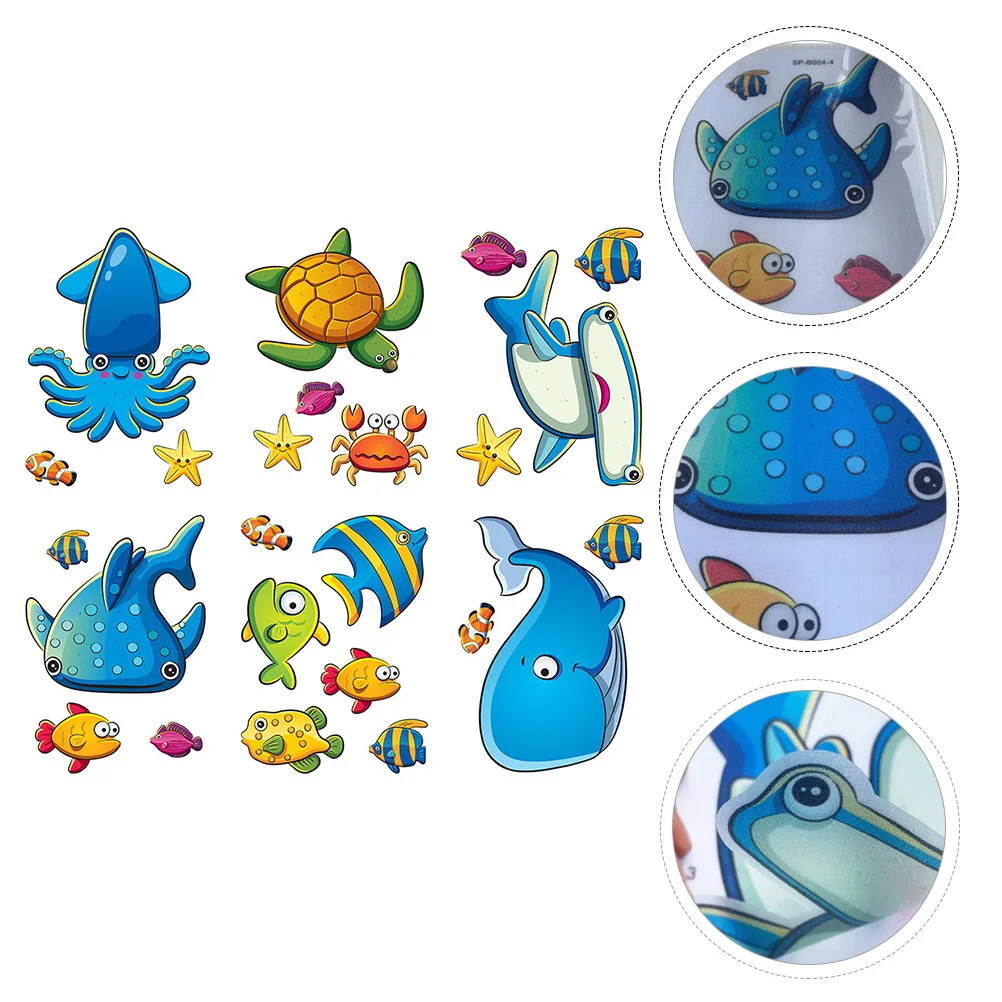 Bathtub Stickers Anti Slip Bathtub Stickers Anti Slip Stickers 1 Set PVC Bathtub Sticker Marine Animals Bathtub Appliques Anti-Slip Wall Sticker Anti-Skid Floor Stickers Kids Bathroom Decals