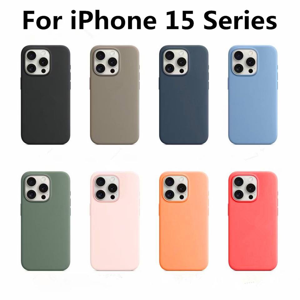 New  Liquid Silica Gel For iPhone 15 ProMax Plus Case  Drop Protect Covers With Box Shell