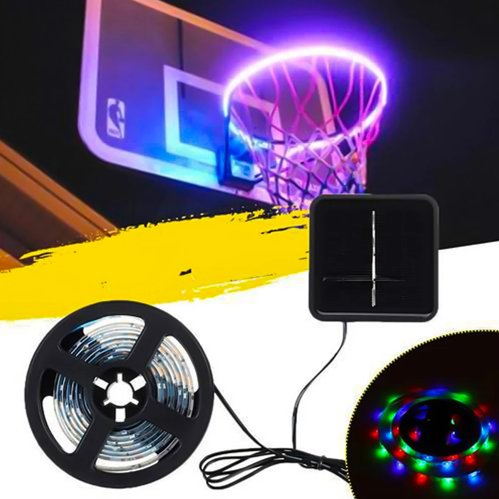 

LED Basketball Hoop Lights 8 Flashing Modes LED Basketball Rim Light Waterproof Fall Prevention Solar Basketball Night Lights