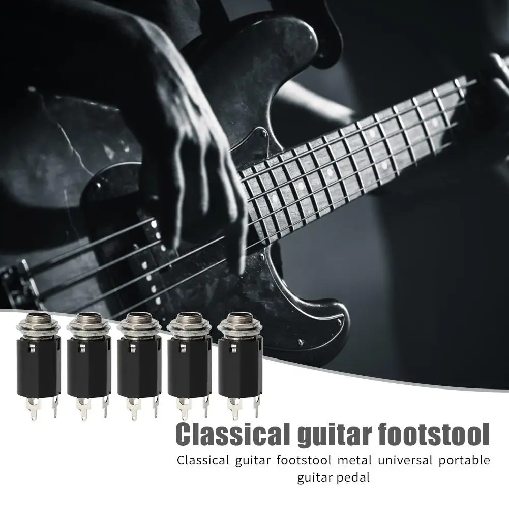 Guitar Stereo Output Plugs 5pcs Guitar EQ Jack Socket 6.35mm Jack Stereo Pickup Female Output Socket Plug Durable Solid