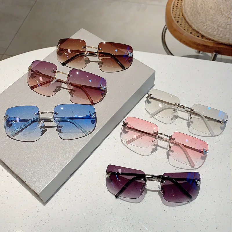 小物 BVLGARI Sunglasses Rimless Vintage Y2K BVLGARI Authentic Sunglasses Rimless Silver Yellow Eyewear