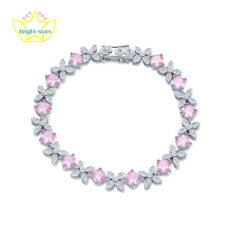 

Bright Stars S925 sterling silver bracelet female niche fashion light luxury high carbon diamond two-color hand jewelry