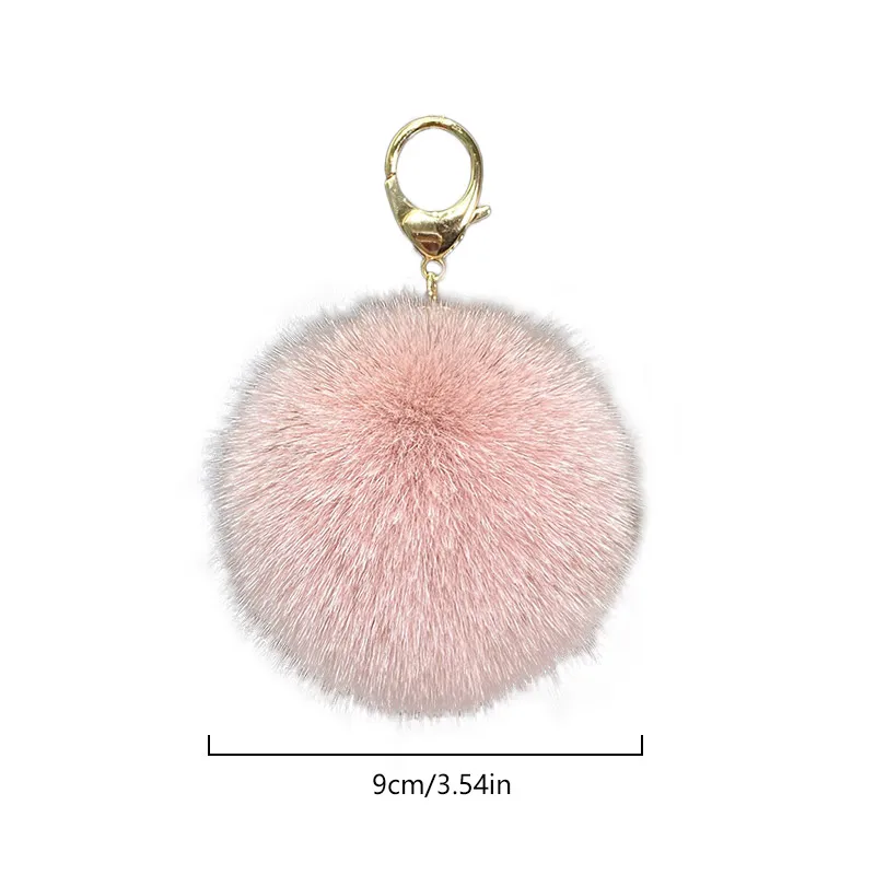 9Cm Big Size Fluffy Real Fox Fur Ball Keychain For Women Luxury Pompom Keyring Accessories Bag Decoration Trinket Jewelry Gifts