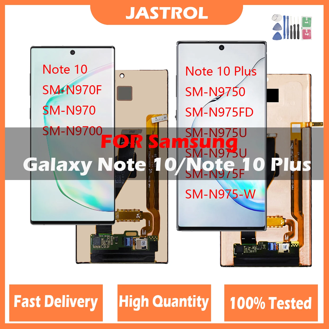 

Super AMOLED LCD For Samsung Galaxy Note 10 Plus N975 SM-N975F Display For Samsung Note 10 N970 SM-N970F LCD Touch Screen