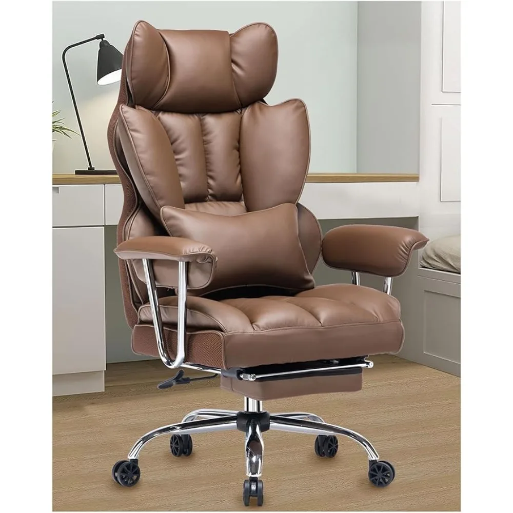 

400LBS, High Back Office ,Executive, Reclining Office Chair, Brown Chair,Brown