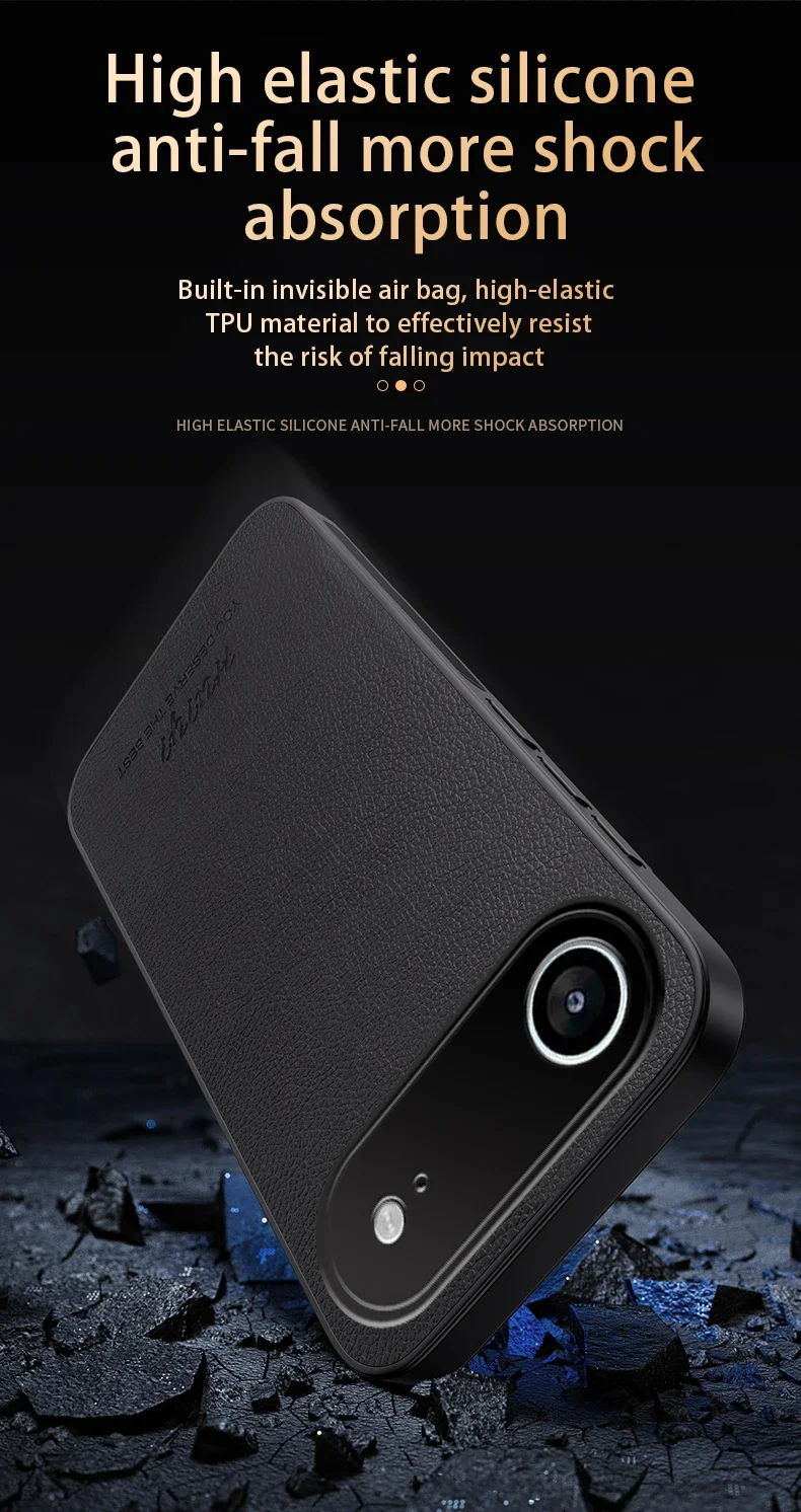 Leather Matte Soft Frame Case for Iphone 17.