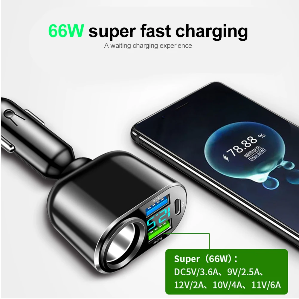 Car Charger QC3.0 Type C Flash Charge