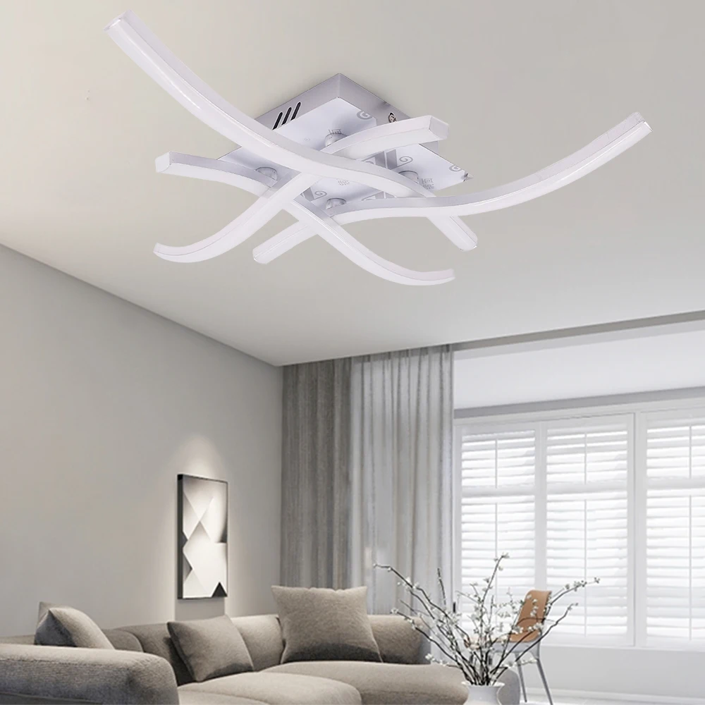

AC 85-265V Ceiling Chandelier LED Lights 24W 18W Creative Ceiling Lamp Interior Lighting Curved Design Ceiling Lights for Home