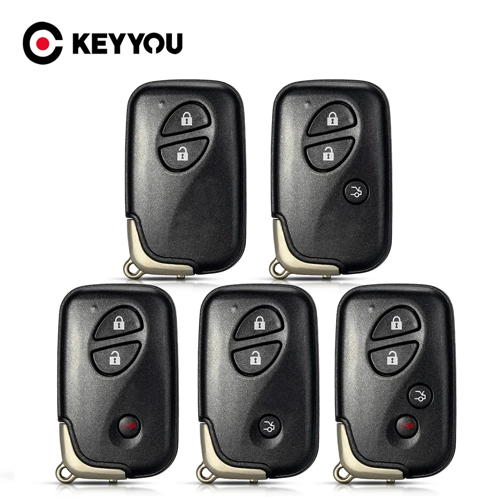 Replacement Smart Key Fob Shell Case For Lexus (GX, IS250, ES350, GS350, LS460) - 4 Button, Black