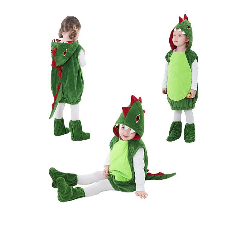 

Boys Girls Cartoon Dinosaurs Cosplay Children Costume Outfits Jumpsuit Shoes Cover Suit For Kids Halloween Party Disguise Coat