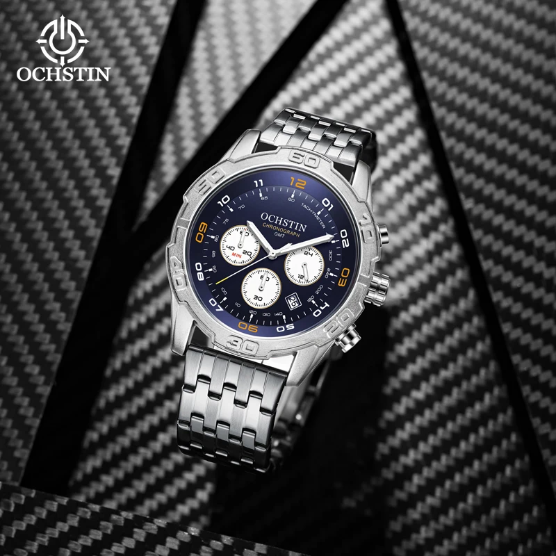 Top luxury brand stainless steel glow in-the dark men's watch luxury trend perpetual calendar waterproof multi functional watchi
