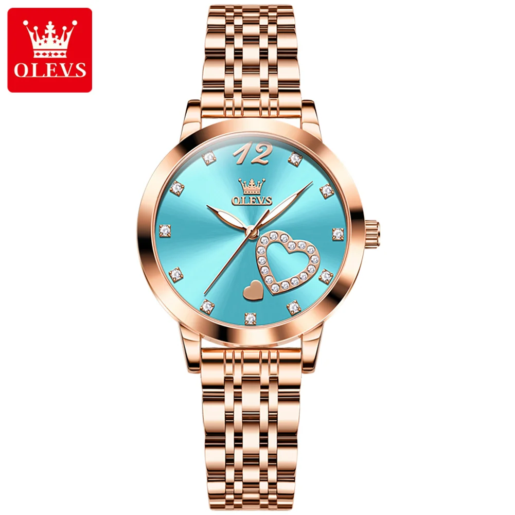 ساعة ماركة OLEVS مقاومة للماء للنساء ساعة كوارتز ل...