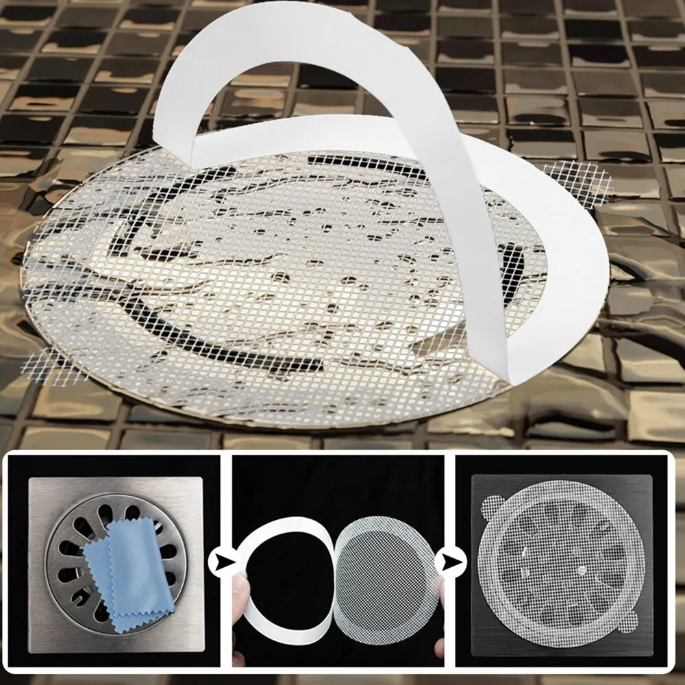 Home Disposable Floor Drain Stickers Shower Drain Stickers Bathroom Hair Anti Clogging Filter Bathroom Floor Drainage 3