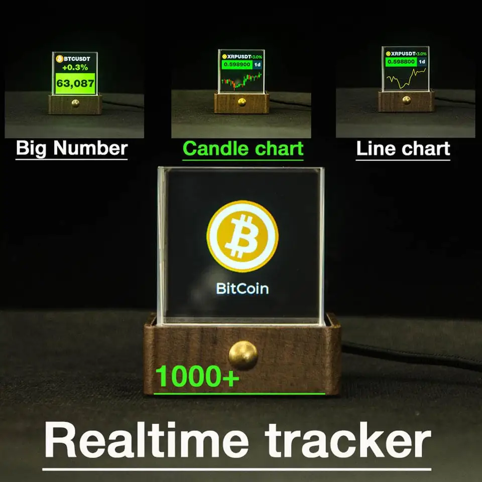 비트코인 주식 티커 모니터 디스플레이 디지털 시계, 날씨 온도 습도, 맞춤형 그림 재생, 와이파이 사용 가능 - AliExpress