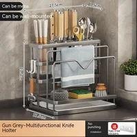 Kitchen knife holder, chopstick holder, wall mounted multifunctional countertop, cutting board, vegetable board storage 1