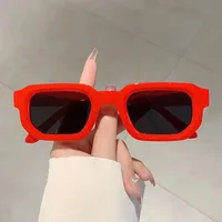 Nouveaux hommes Vintage Rectangle cadre lunettes de soleil mode rétro lunettes de soleil marque de luxe Design lunettes UV400 lunettes femmes lunettes 5