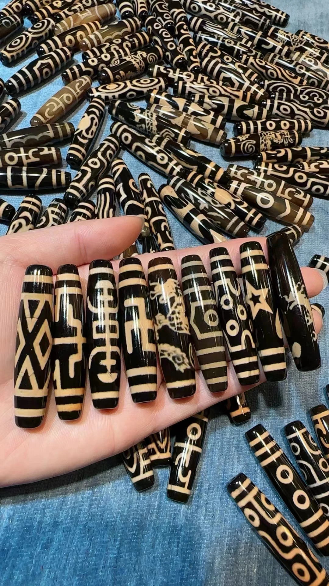 

100 шт./лот, размер 60 мм, цвет слоновой кости, натуральный агат, материал Дракон лун, крупные мужские бусины Dzi, ожерелье, «сделай сам», ювелирные изделия