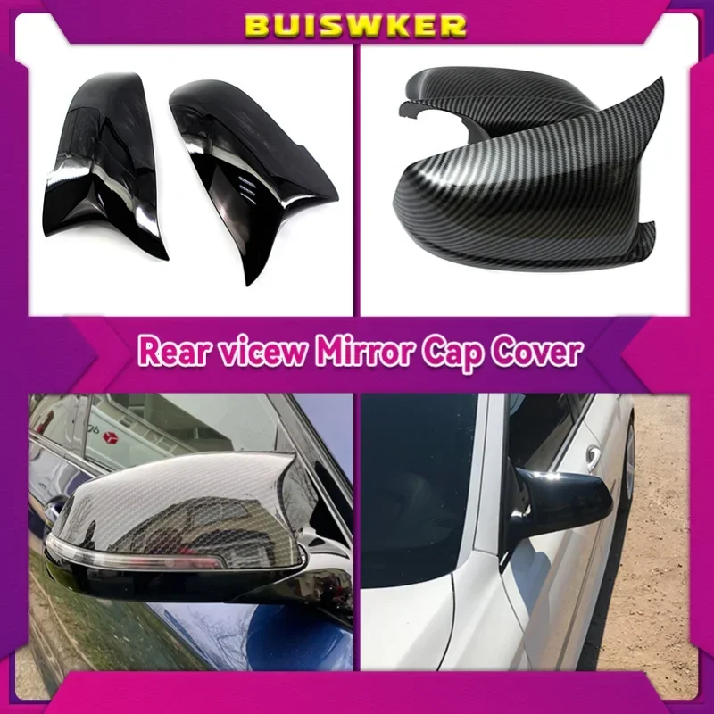 

2pcs Bright Car Glossy Black Replacement for BMW 5 Series Sedan F10 F11 F18 2014-2017 Rearview Mirror Cover Caps M Style