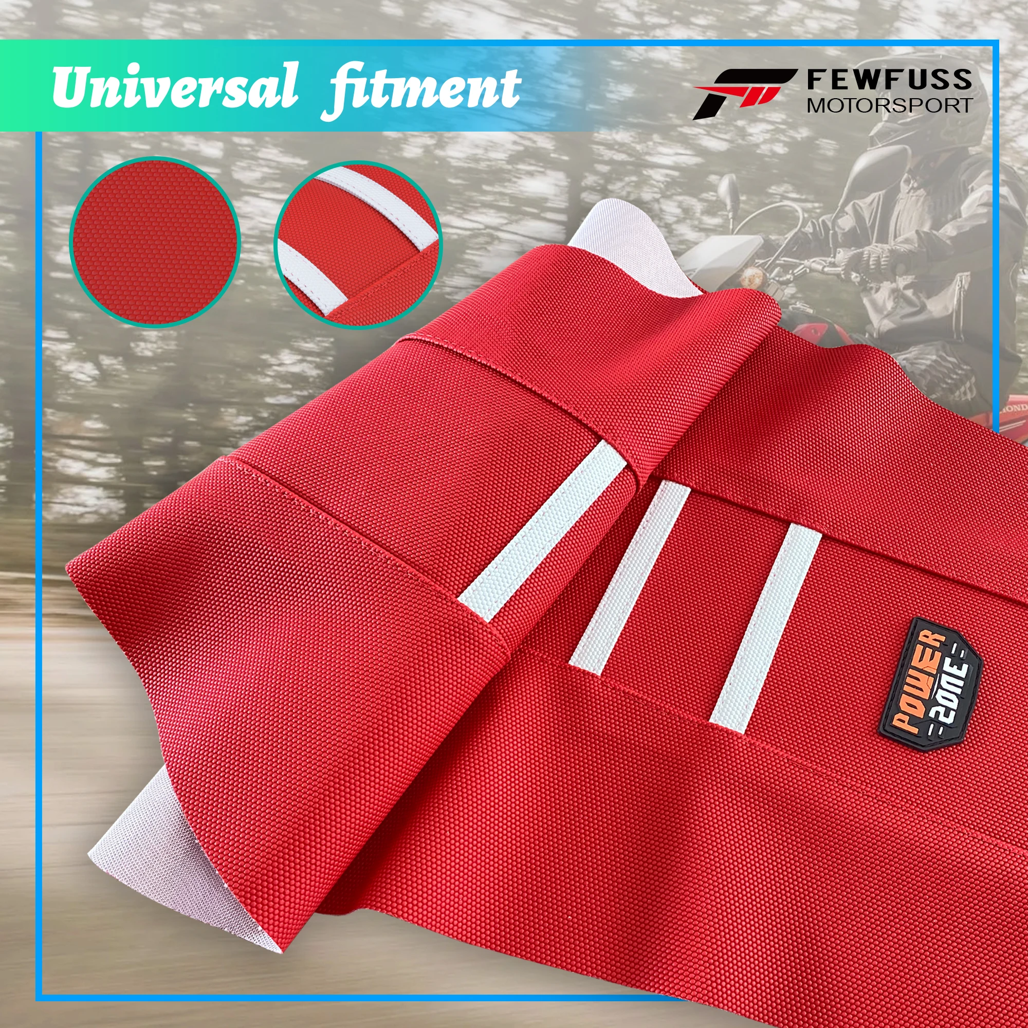 Motorcycle Seat Covers Ribbed Gripper Waterproof Antislip Set For SXF EXC KXF CRF YZF WR TC TE