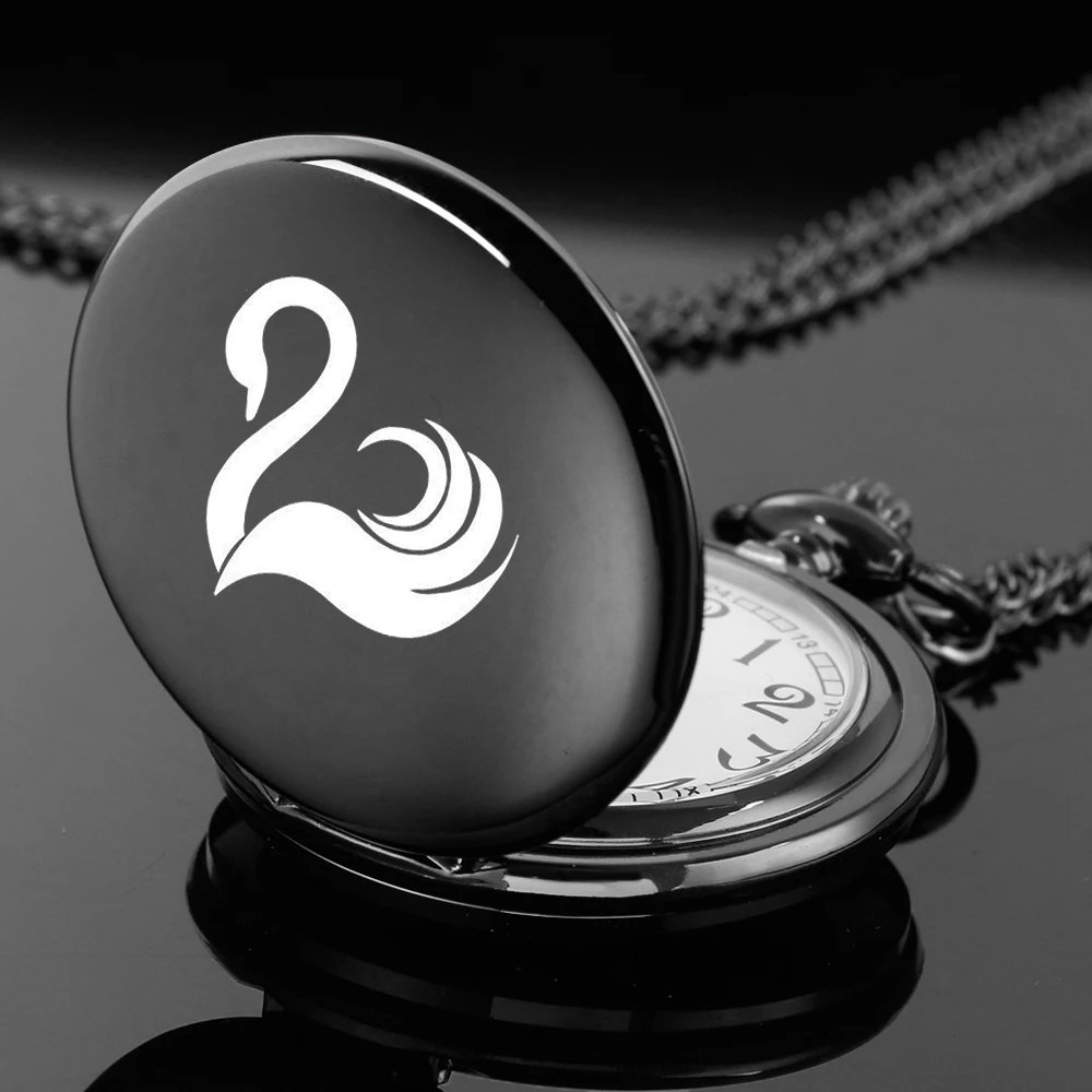 

Retro Swan Design Smooth Quartz Necklace Pocket Watch Mens Womens Vintage Pendant Watches Unique Gifts reloj de bolsillo