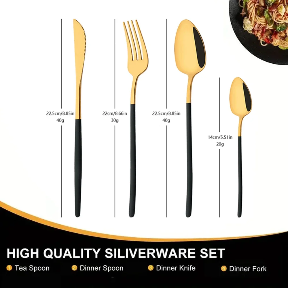 Description Picture 3 of item8Pcs Black Dinner Forks Cutlery 18/10 Stainless Steel Flatware Kitchen Silverware Western Dinnerware Restaurant Fork Set