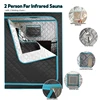 Far Infrared Sauna Home SPA with Time & Temperature Remote, Chairs, Light, Oversized 1 or 2 Person Privacy Indoor Saunas 1