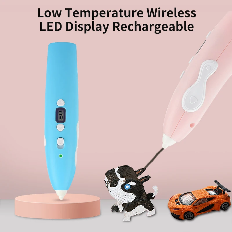 LCD 화면이있는 3D 인쇄 펜 DIY 드로잉 펜 어린이를위한 교육용 수제 어린이 크리스마스 생일 선물