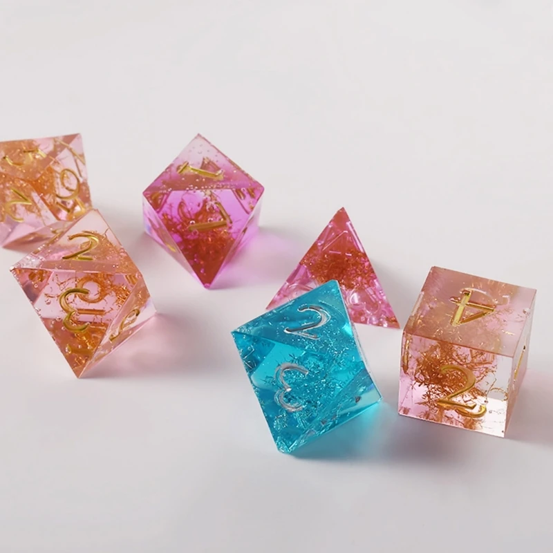 

7 Shapes Dices Dies Resin Casting Mold Game Dices Pentagon Square Mold