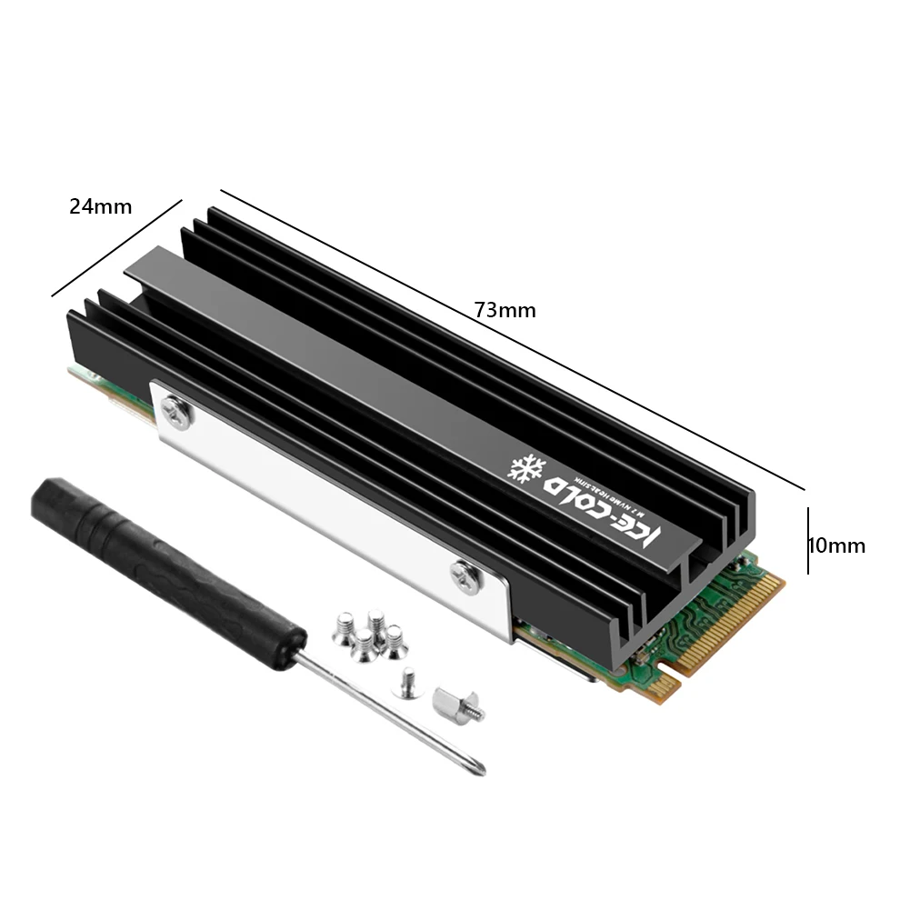 M.2 NGFF NVME 2280 SSD Heatsink Aluminum Alloy Solid State Disk Drive Radiator Cooler With Thermal Pad For PS5 Console Computer