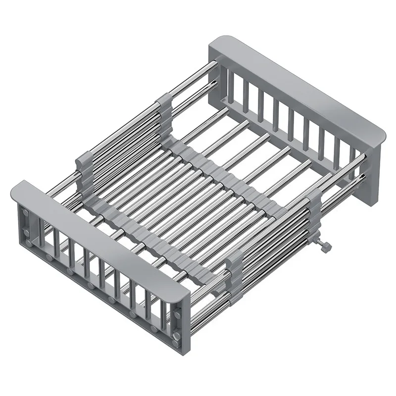Retractable Drain Basket For Kitchen Sink Storage Basket For Washing Fruits And Vegetables Multifunctional Drain Rack 5