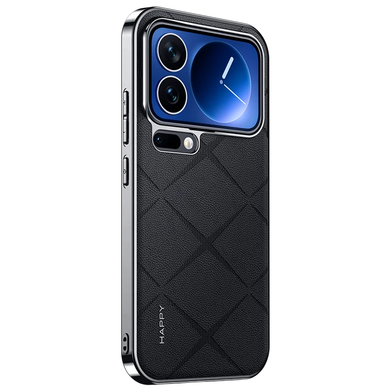 Luxury Ultra Thin Shockproof Plating Bumper Leather Phone Case
