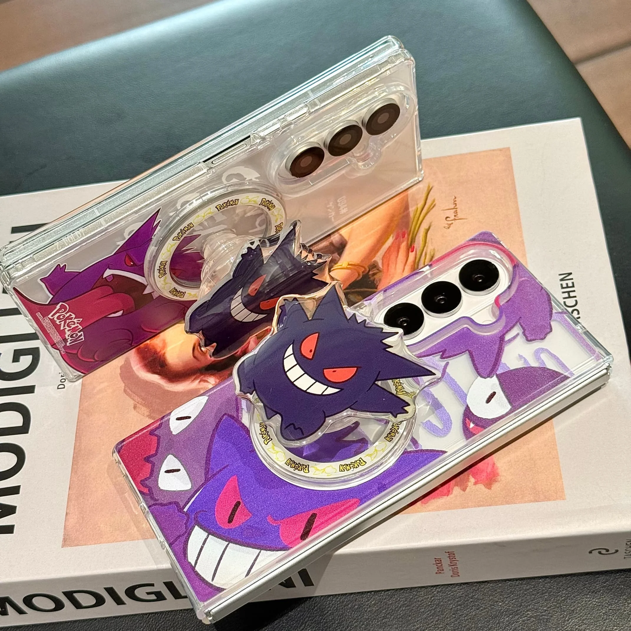 Gengar Cartoon Shockproof Phone Case with Rope Strap Pendant